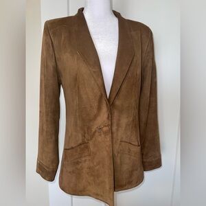 Vintage Sherry Michals suede jacket in butterscotch brown, fully lined size med